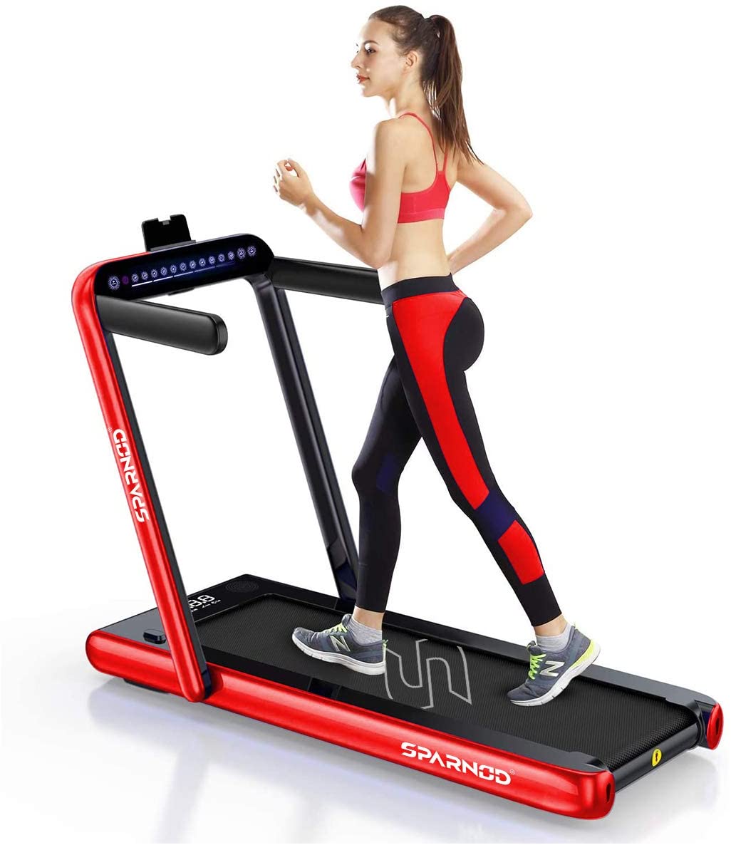 Sparnod Fitness 4 HP Peak 2 in 1 Foldable Treadmill for Home Cum Under Desk Walking Pad Slim Enough to be stored Under Bed1