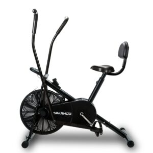 Sparnod Fitness SAB-05 Air Bike Exercise Cycle for Home Gym - Dual Action for Full Body Workout (Setting for Moving/Stationary Handles) - Adjustable...